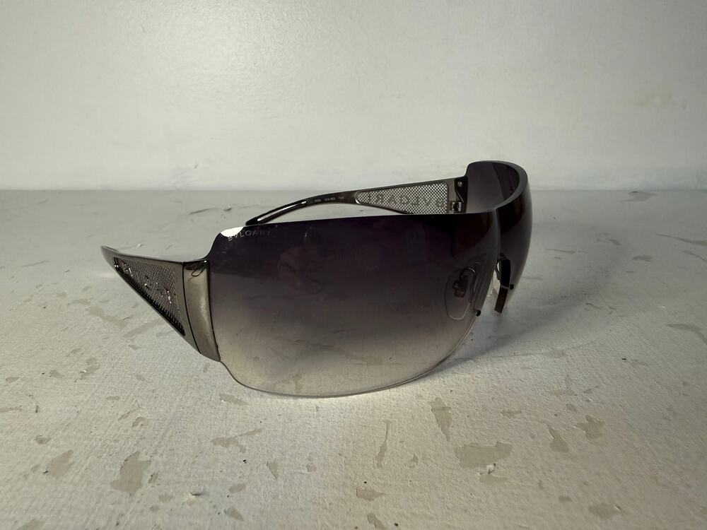 Vintage Y2K Bvlgari Model 550 Shield Sunglasses Gradient 103/8G 120